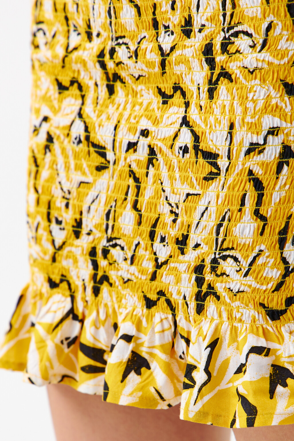 Юбка мини вискозная с воланами - цвет желтый - 6