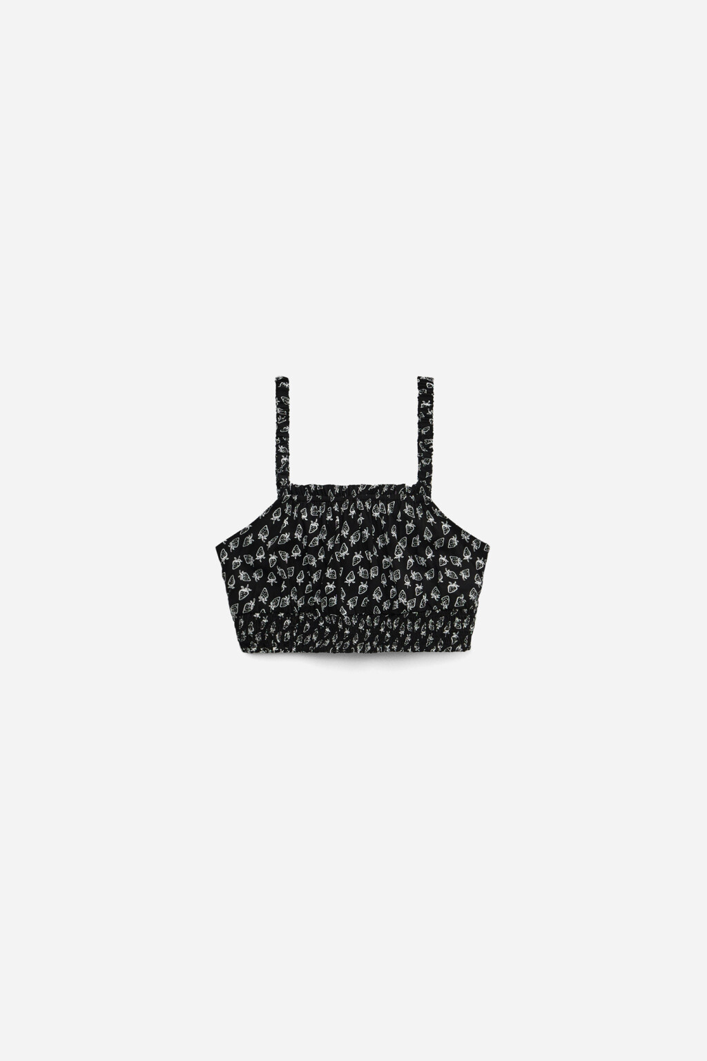 Топ-майка укороченный на узких бретелях - цвет черный - 7