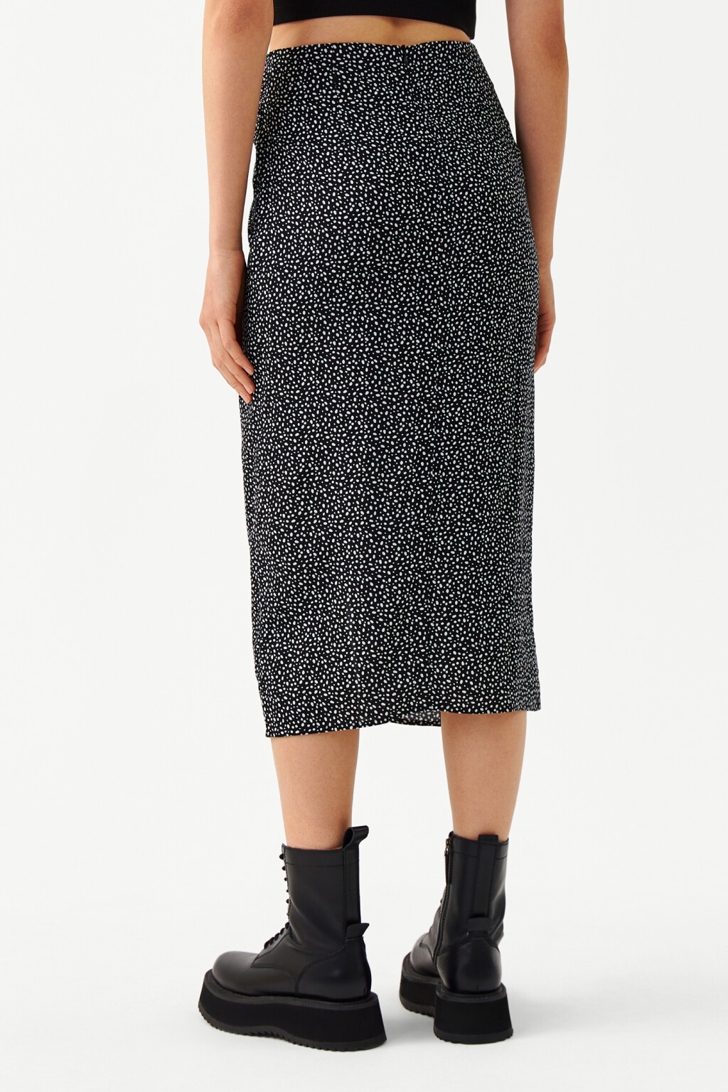 Юбка миди с длинным разрезом - цвет мультиколор - 2