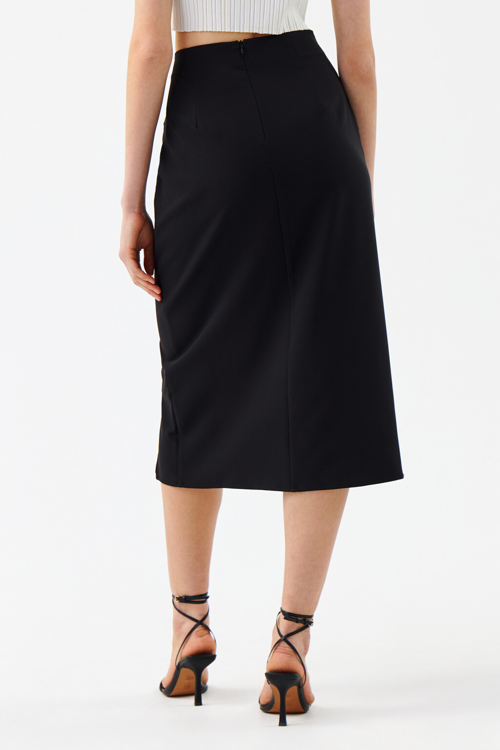 Юбка миди на запах - цвет черный - 2