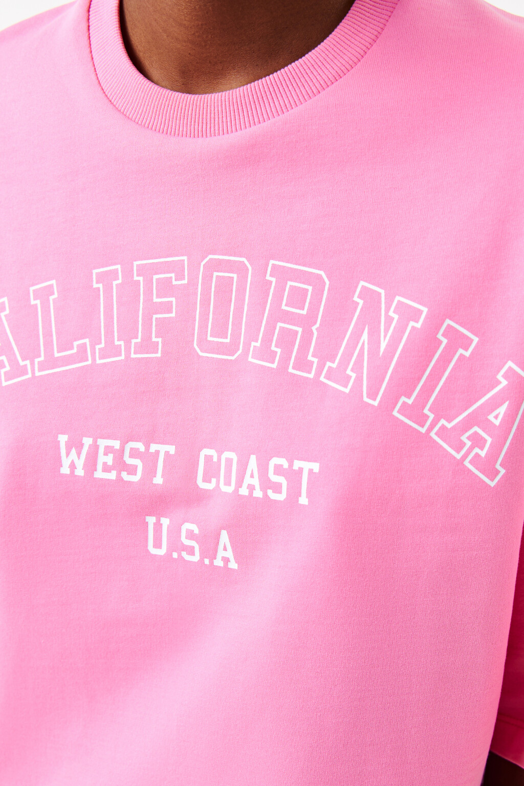 Футболка хлопковая с надписью california - цвет розовый - 6