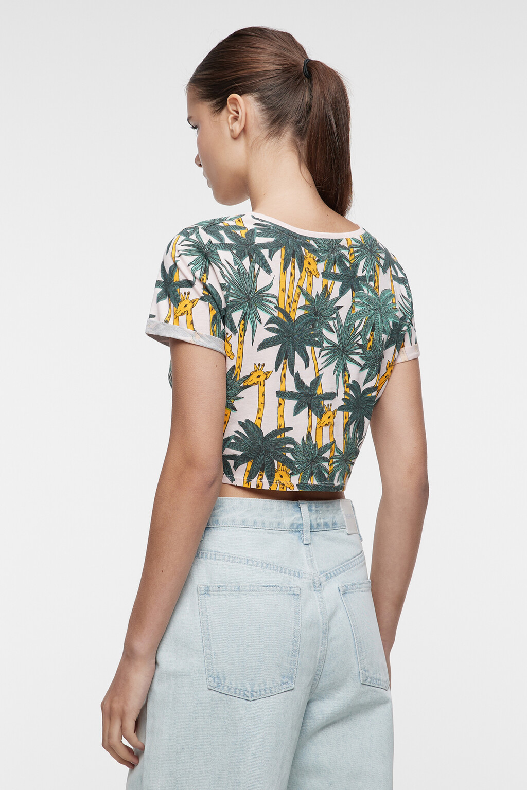 Футболка-топ хлопковая с завязками на талии - цвет розовый - 3