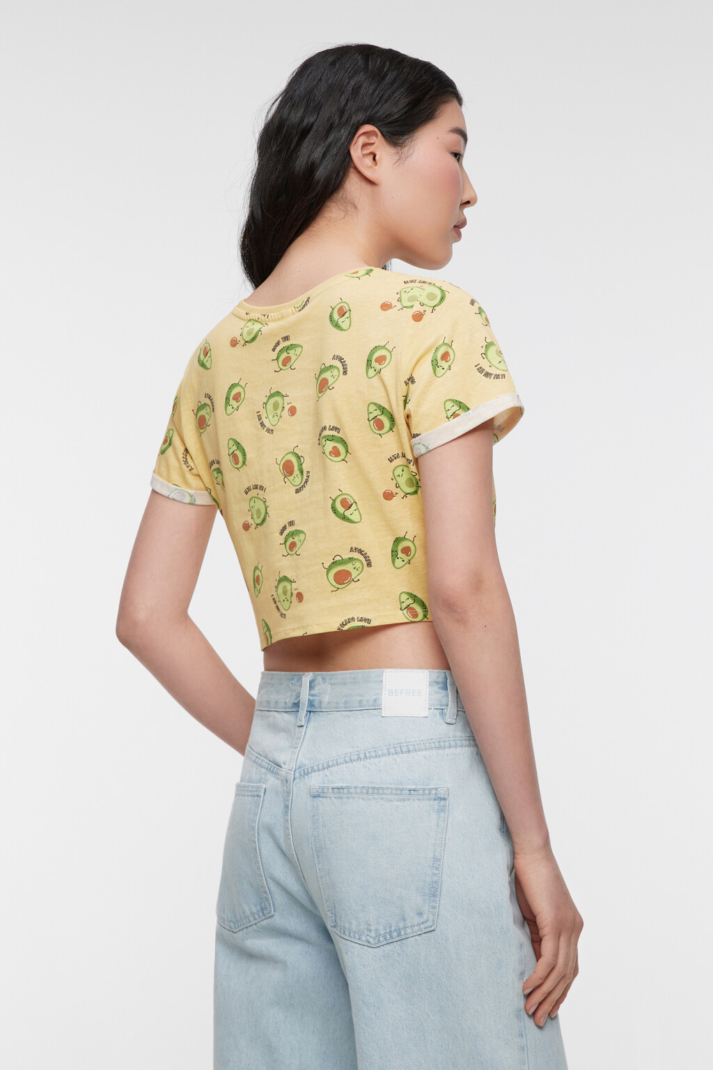 Футболка-топ хлопковая с завязками на талии - цвет желтый - 3