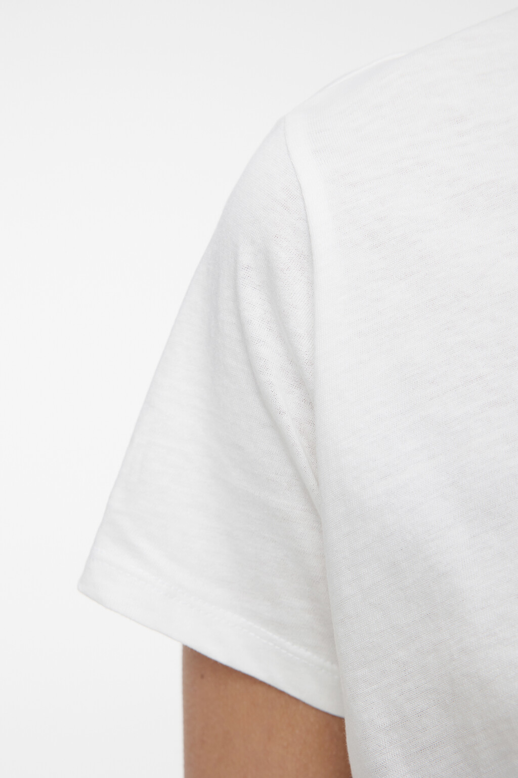 Футболка-топ хлопковая укороченная с драпировкой - цвет белый - 5