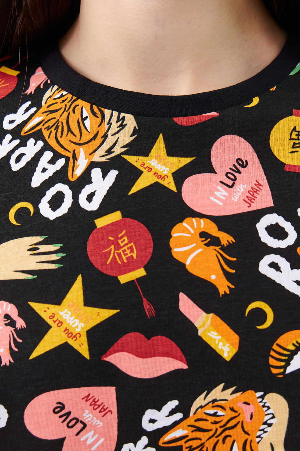 Футболка хлопковая с ярким принтом - цвет черный - 5