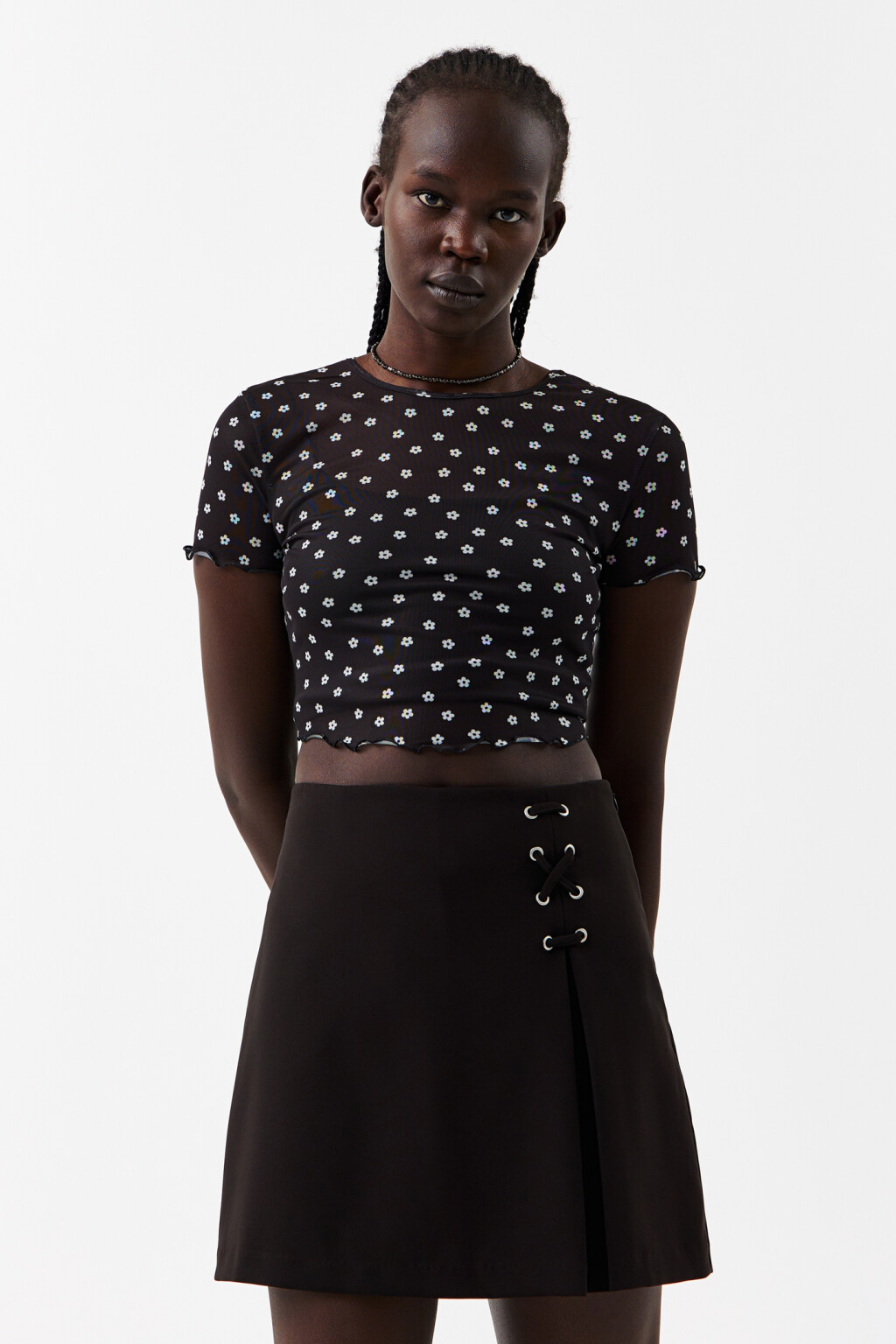 Топ укороченный с волнистым нижним краем - цвет мультиколор - 1