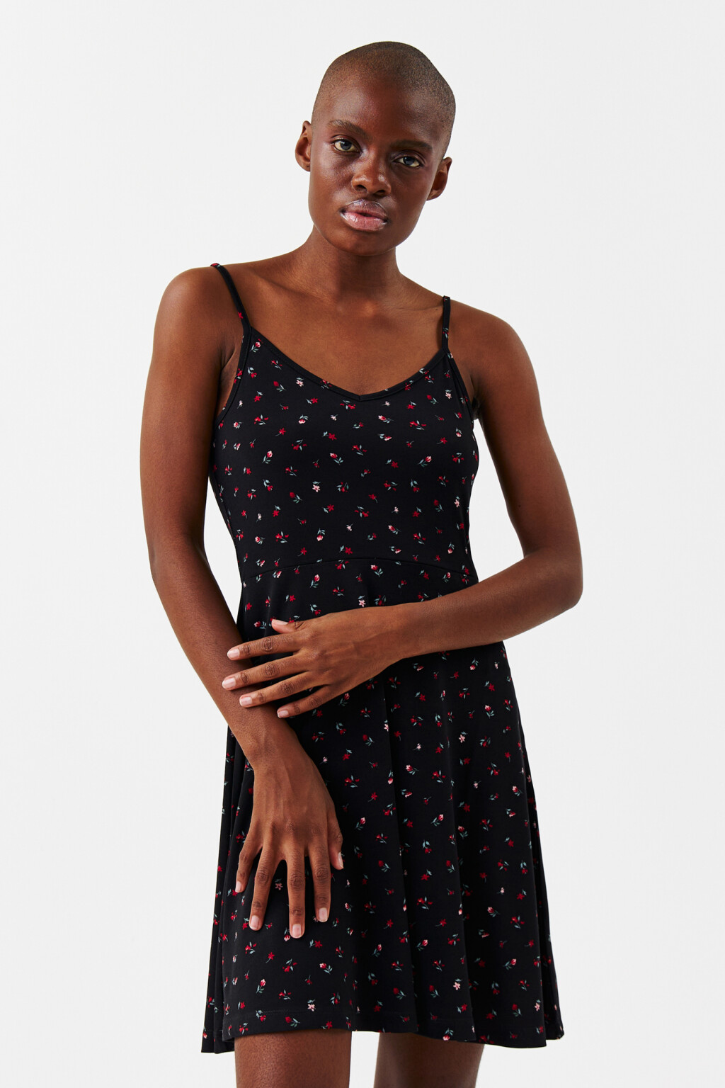 Сарафан приталенный на тонких бретелях - цвет мультиколор - 1