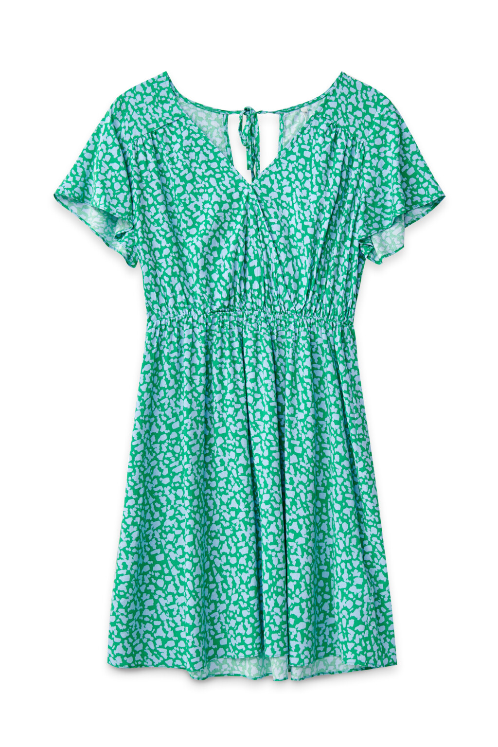 Платье мини с завязками на спине - цвет зеленый - 7