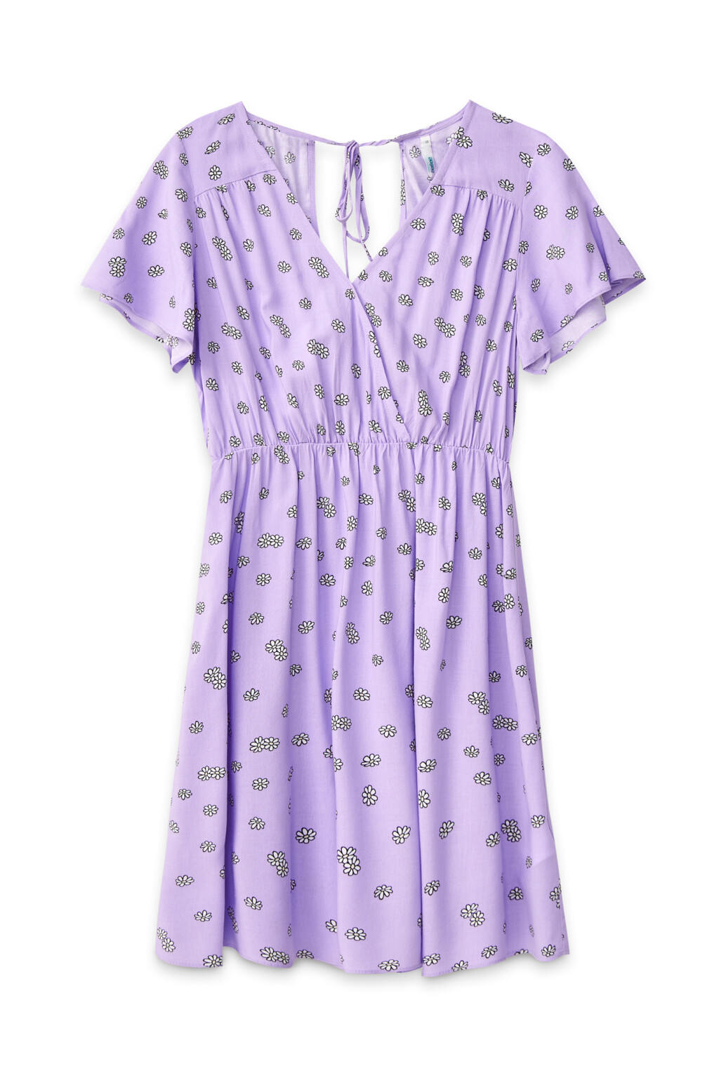 Платье мини с завязками на спине - цвет фиолетовый - 7