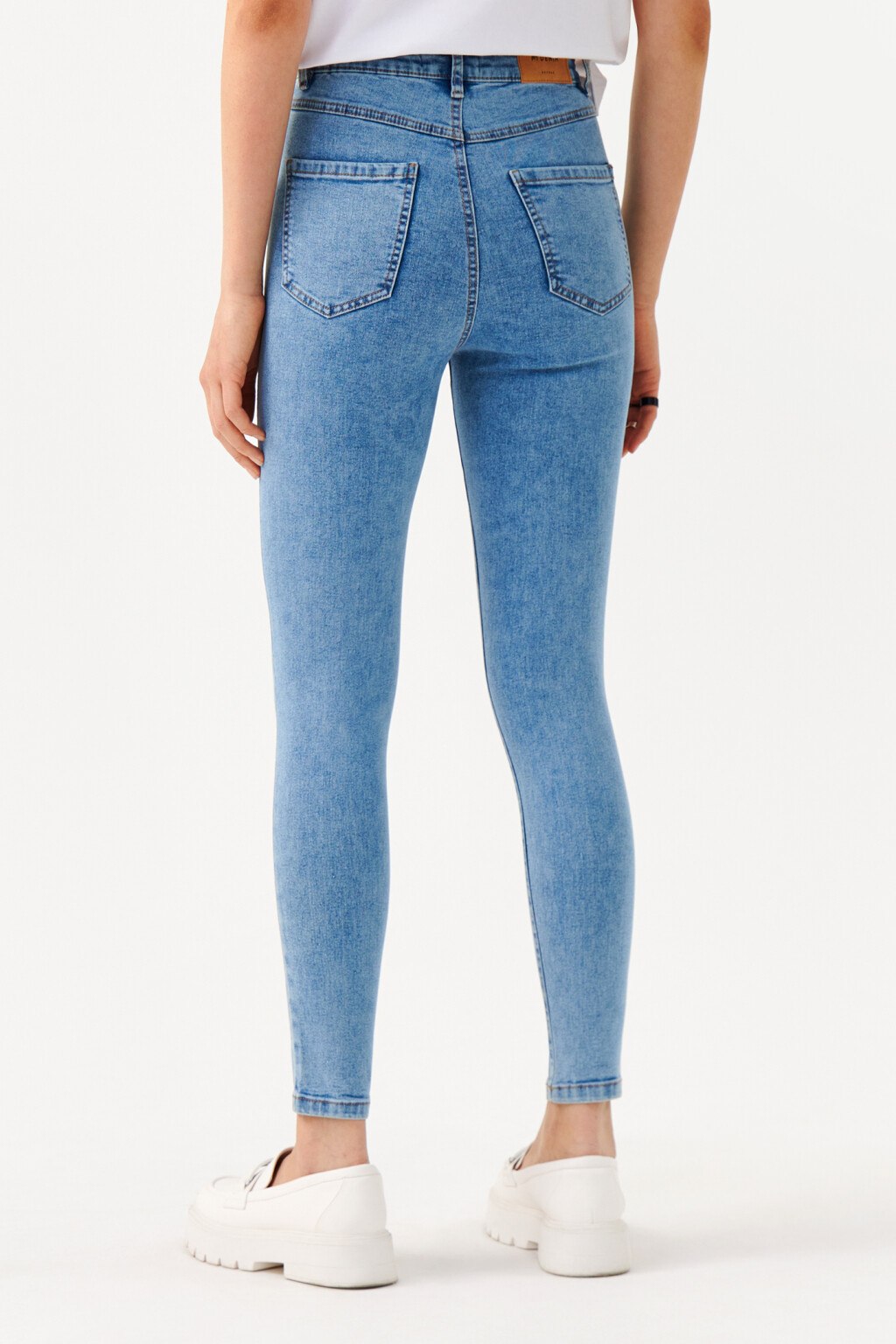 Джинсы skinny с высокой посадкой - цвет голубой - 2