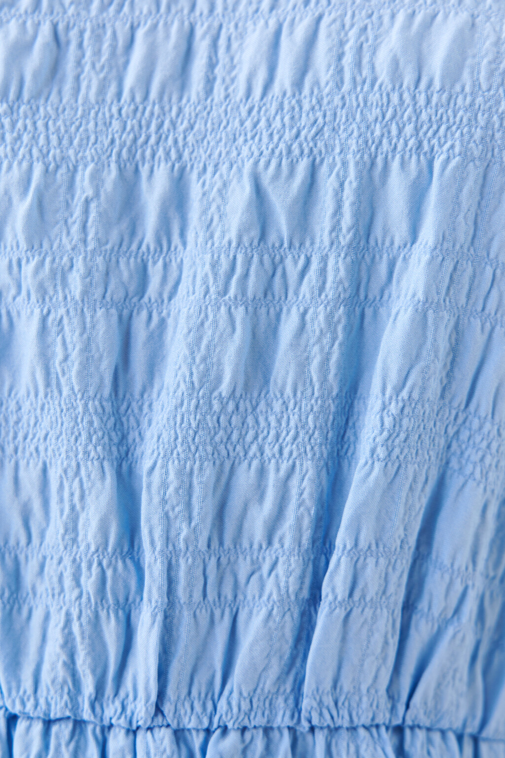 Платье мини с короткими рукавами-фонариками - цвет голубой - 5