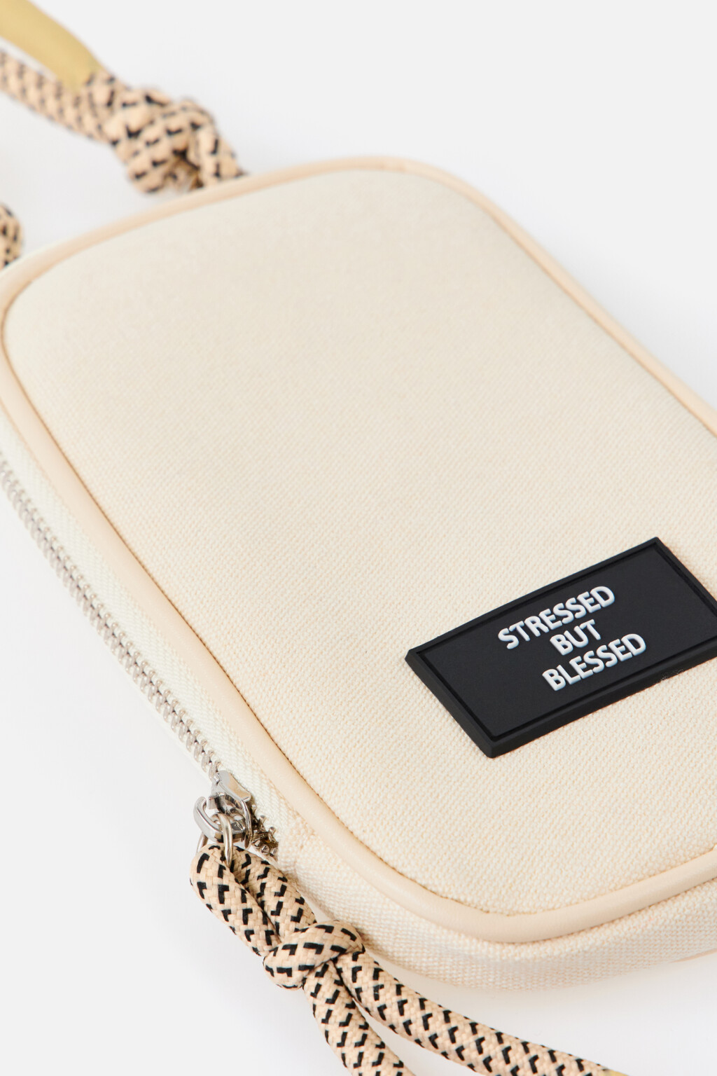 Сумка-кроссбоди на шнурке - цвет бежевый - 2
