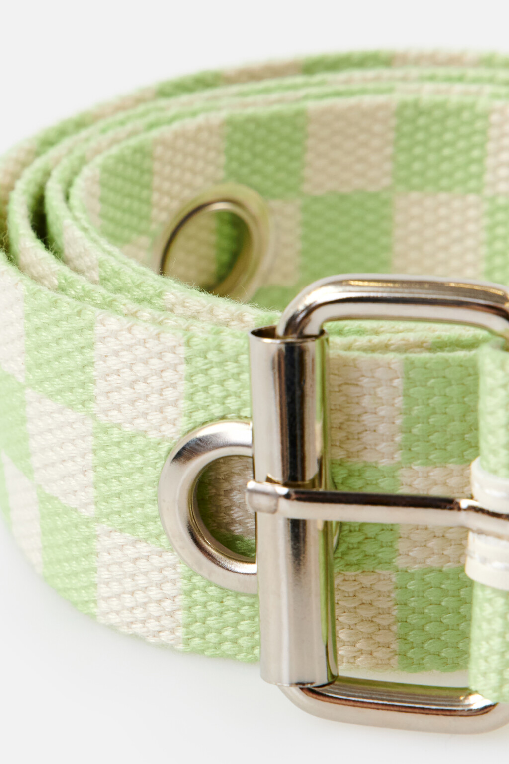 Ремень текстильный с люверсами - цвет зеленый - 1