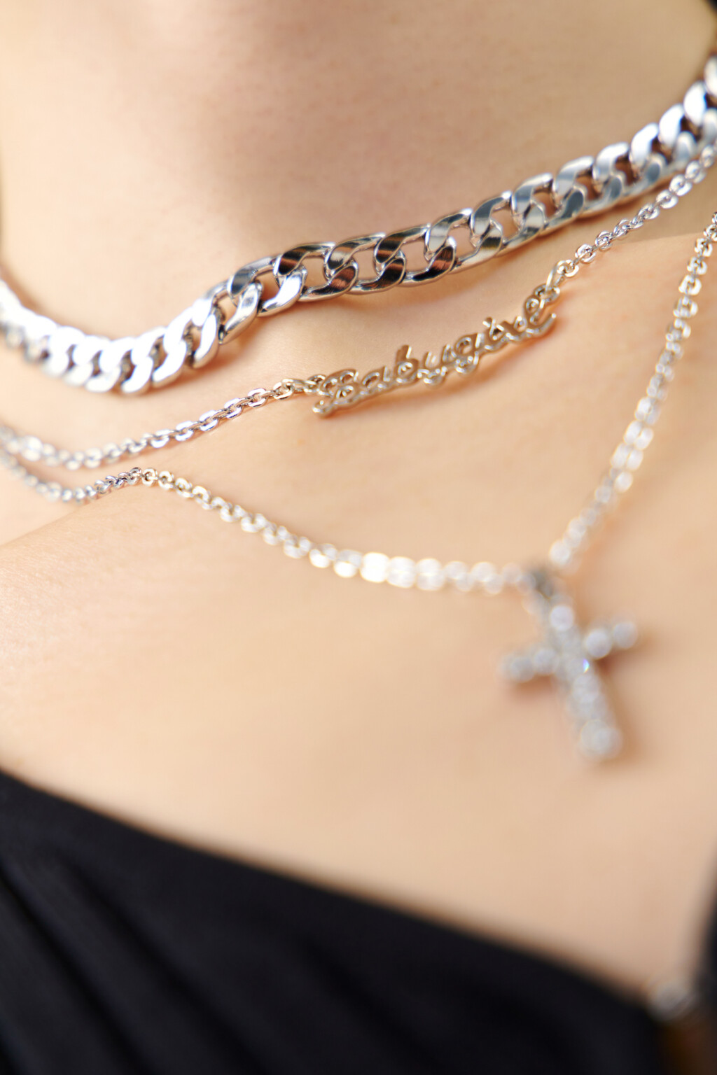 Набор шейных украшений женский - цвет серый - 2