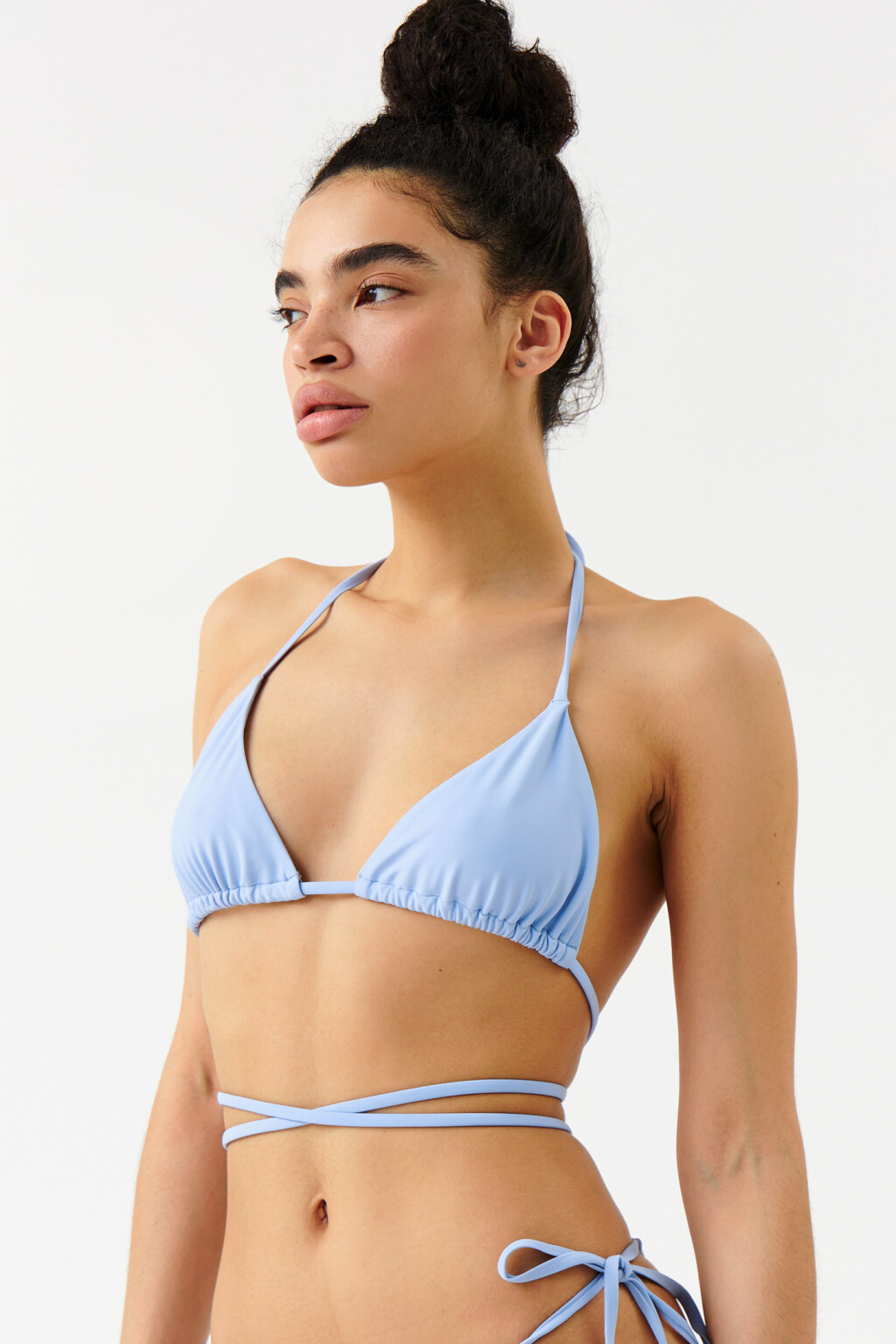 Лиф купальный со шнуровкой - цвет голубой - 3