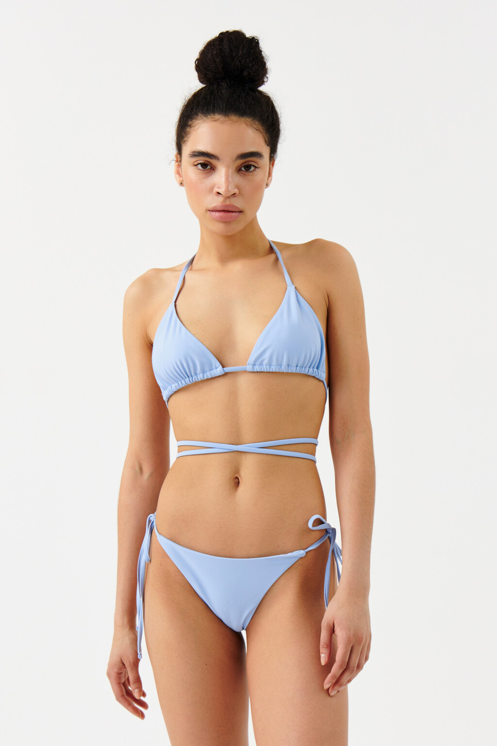 Лиф купальный со шнуровкой - цвет голубой - 5