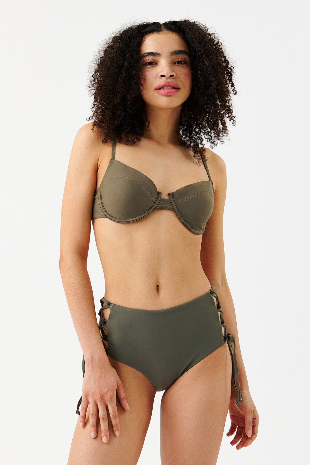 Лиф купальный на тонких бретелях - цвет зеленый - 6