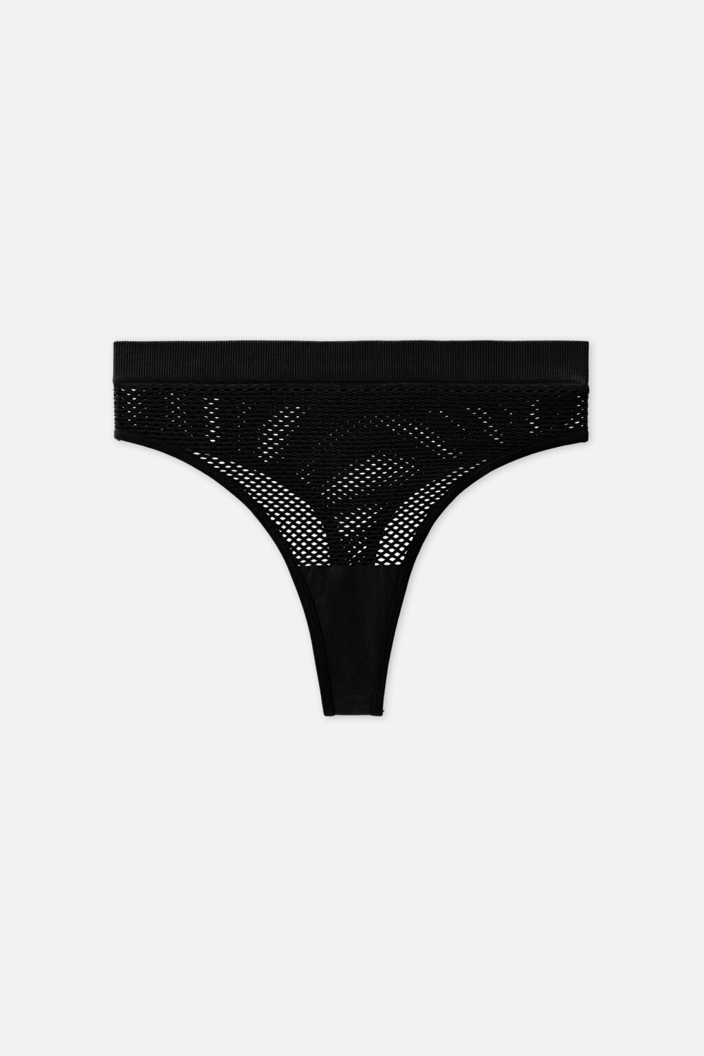 Трусики-стринги из сетки - цвет черный - 1