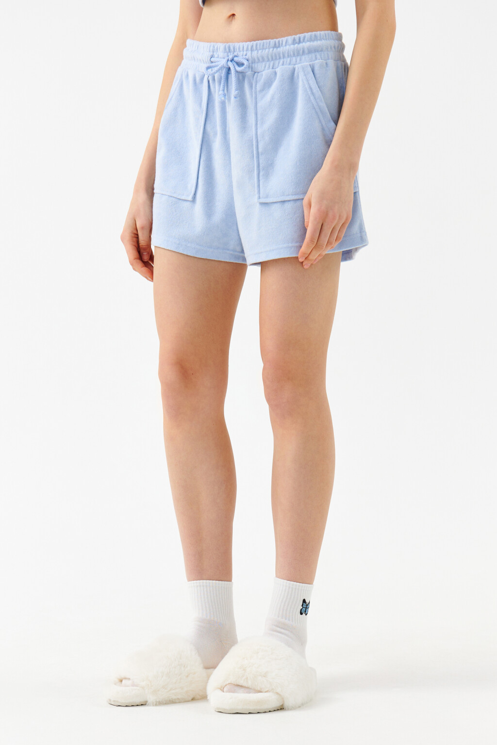Шорты домашние с завязками - цвет голубой - 3