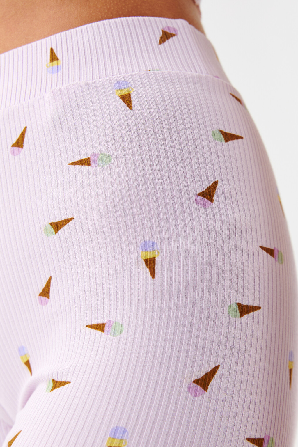 Шорты-велосипедки домашние с кружевом - цвет сиреневый - 5