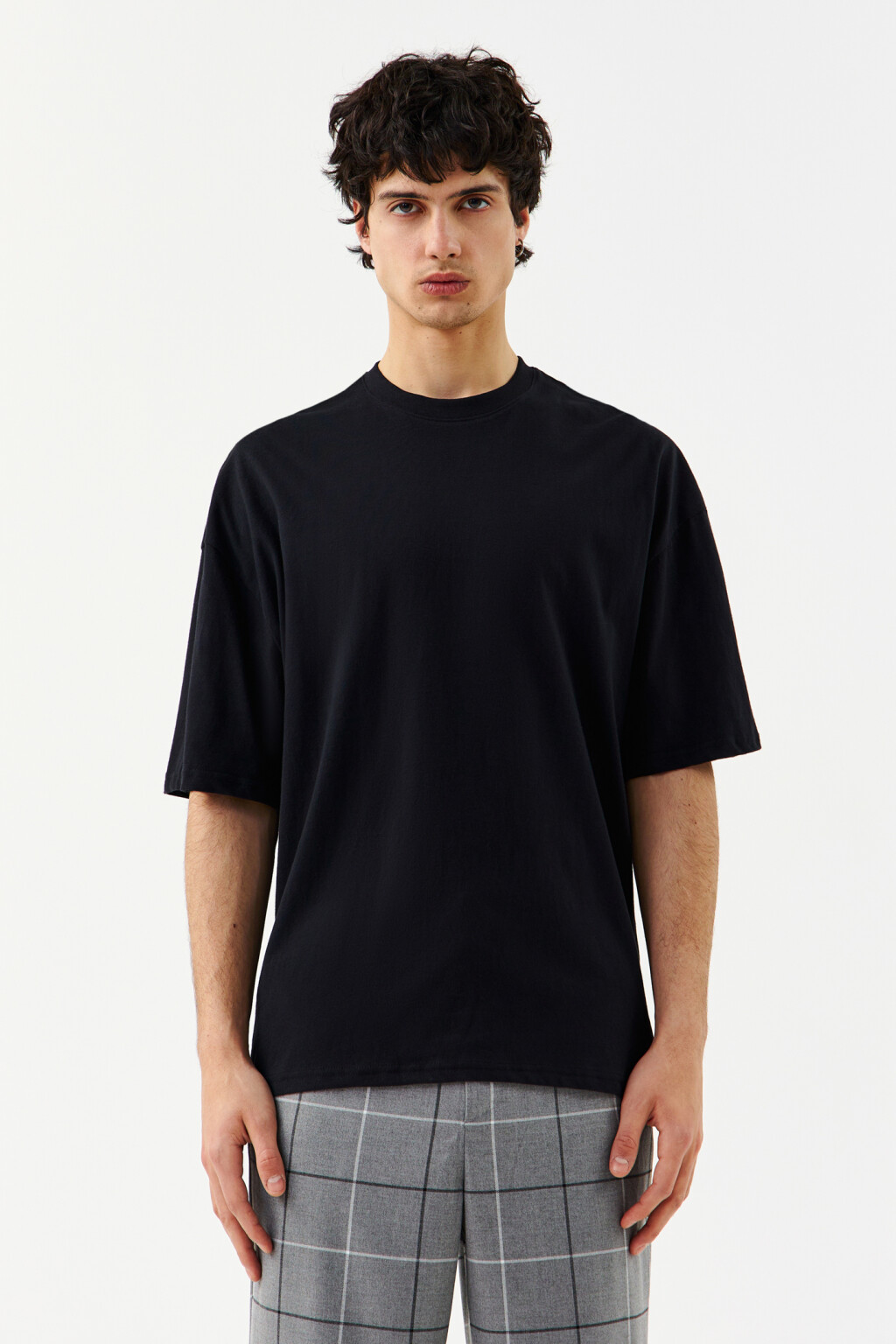 Футболка oversize хлопковая базовая - цвет черный - 1