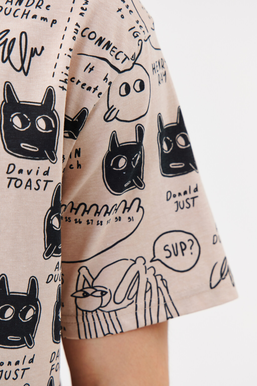 Футболка с принтом в стиле манга - цвет бежевый - 6