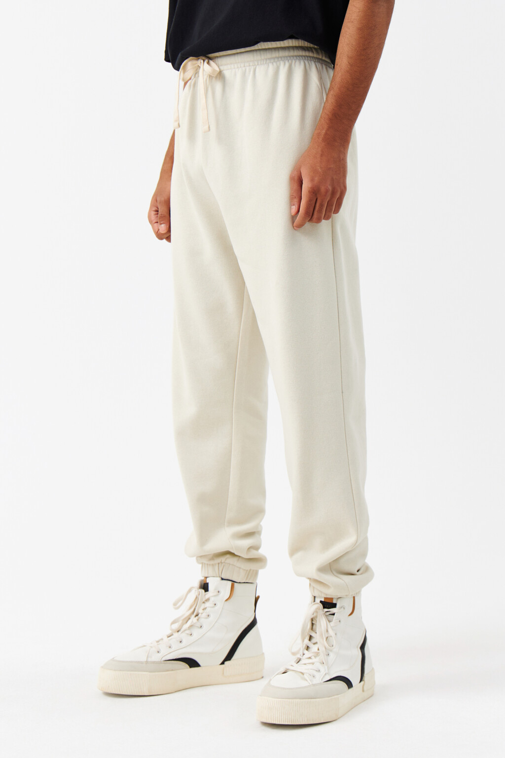 Брюки-джоггеры с поясом на завязках - цвет бежевый - 3