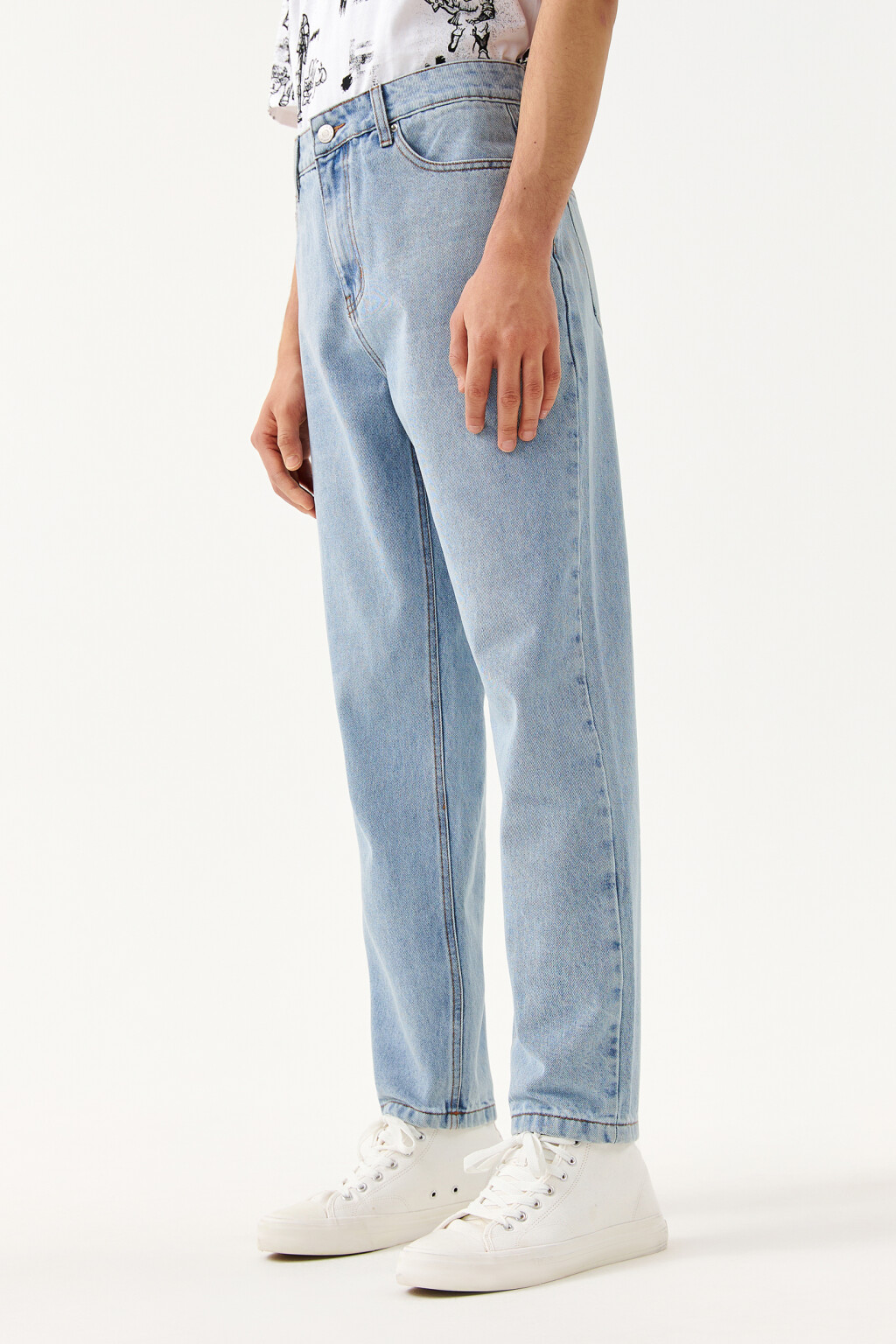 Джинсы прямые со средней посадкой - цвет голубой - 3