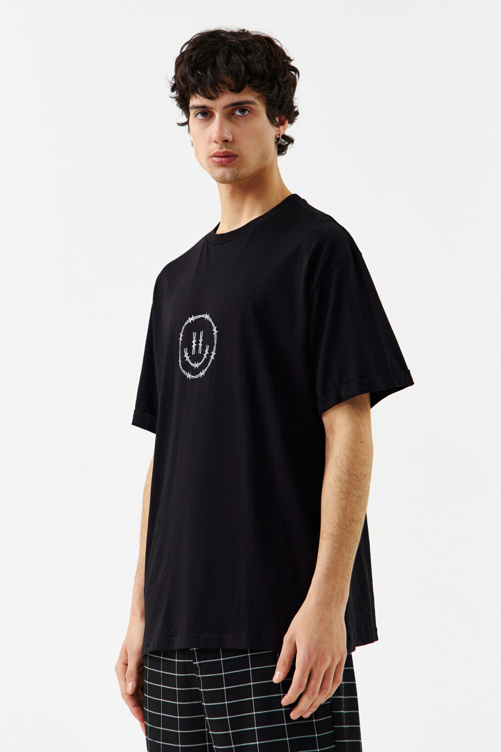 Футболка хлопковая с принтом - цвет черный - 3