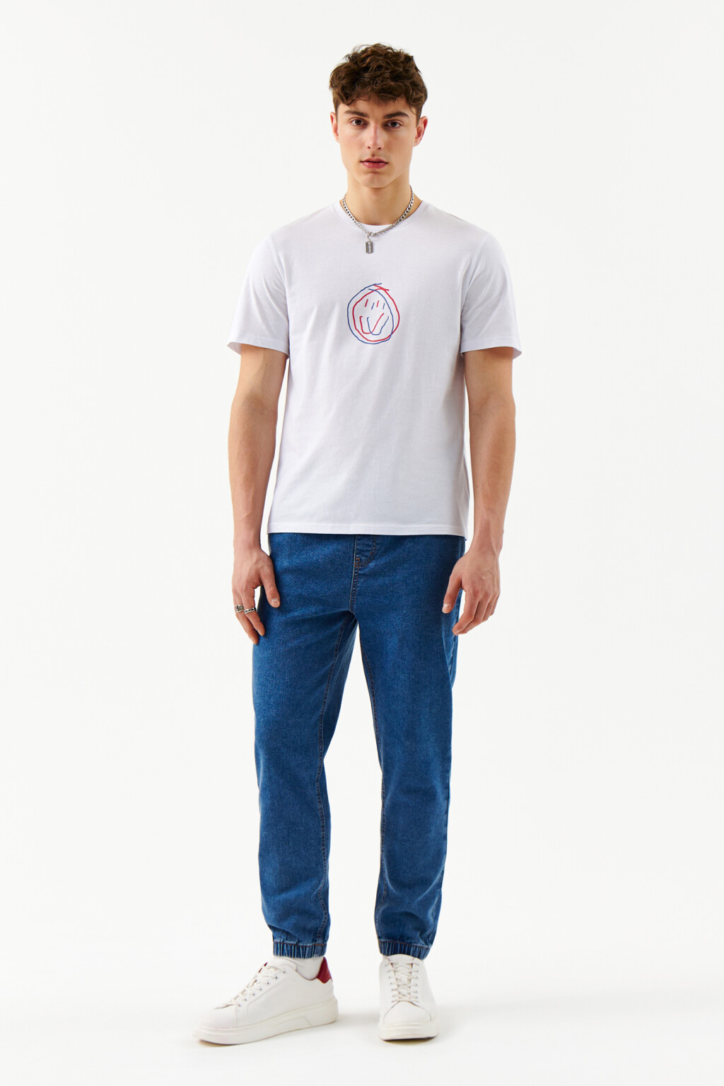 Футболка хлопковая с принтом - цвет белый - 4