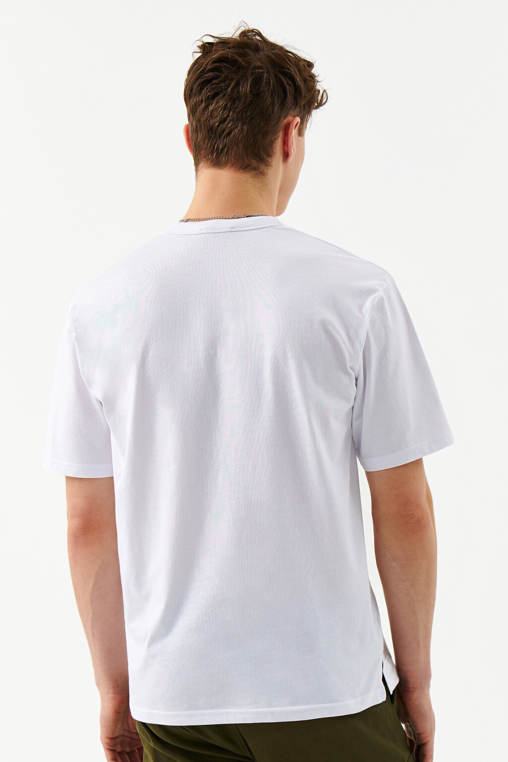 Футболка хлопковая с принтом-вышивкой - цвет белый - 2