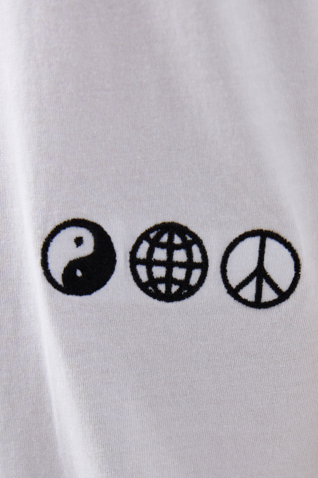 Футболка хлопковая с принтом-вышивкой - цвет белый - 5