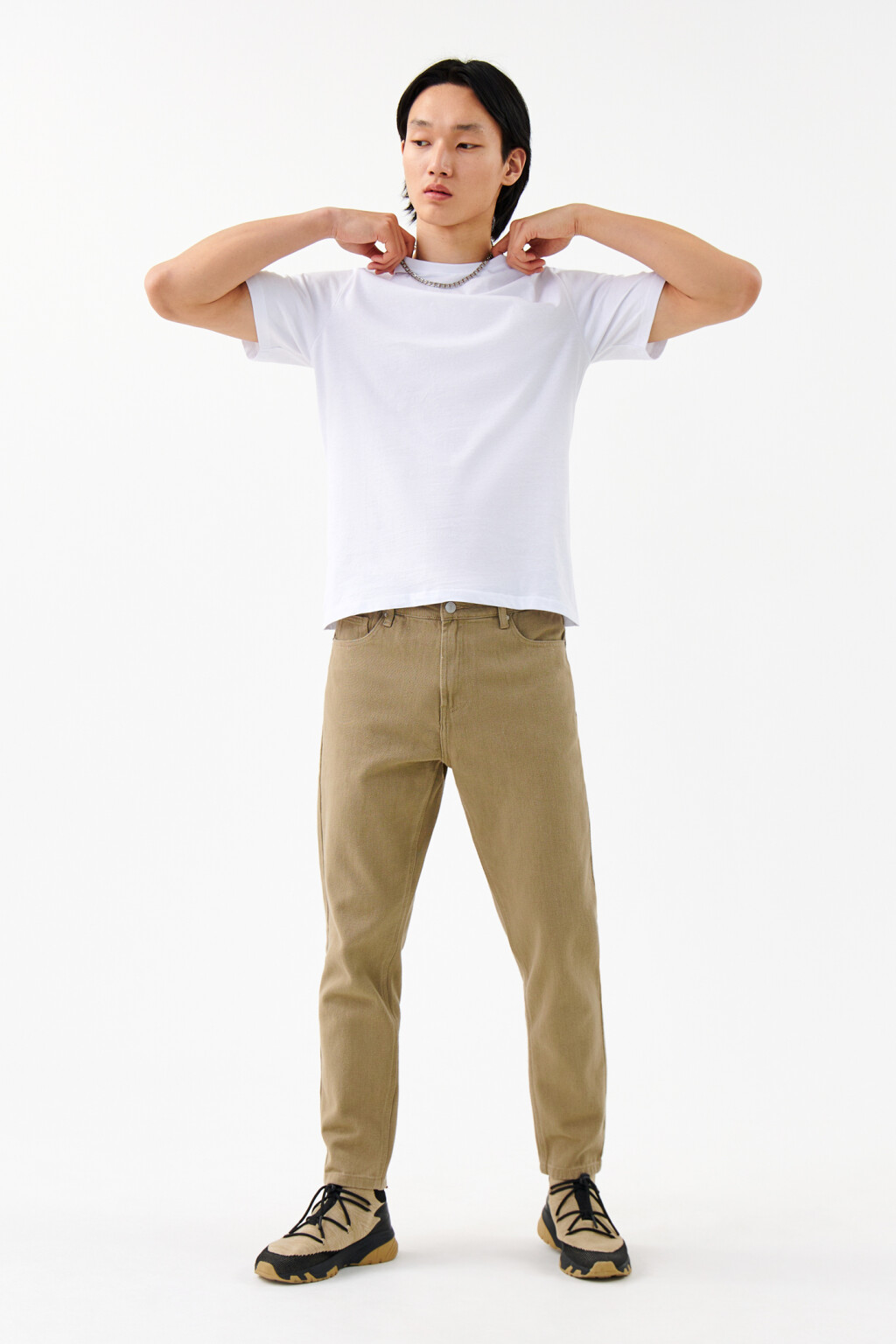 Футболка хлопковая с принтом на спине - цвет белый - 4