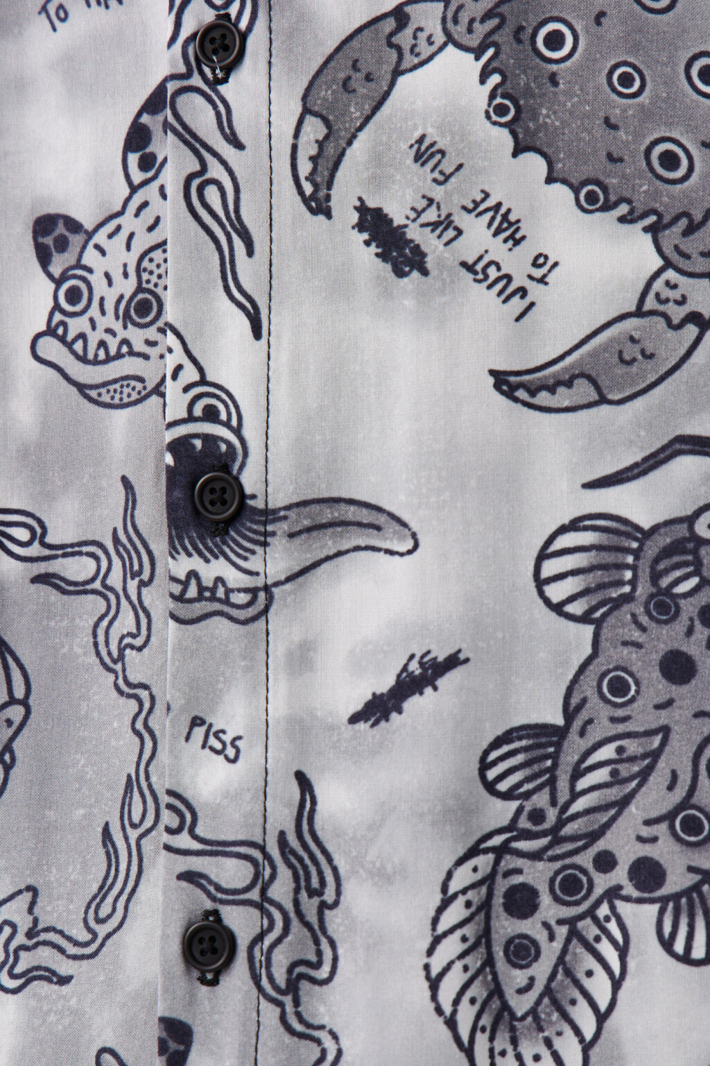 Рубашка вискозная с принтом - цвет серый - 5