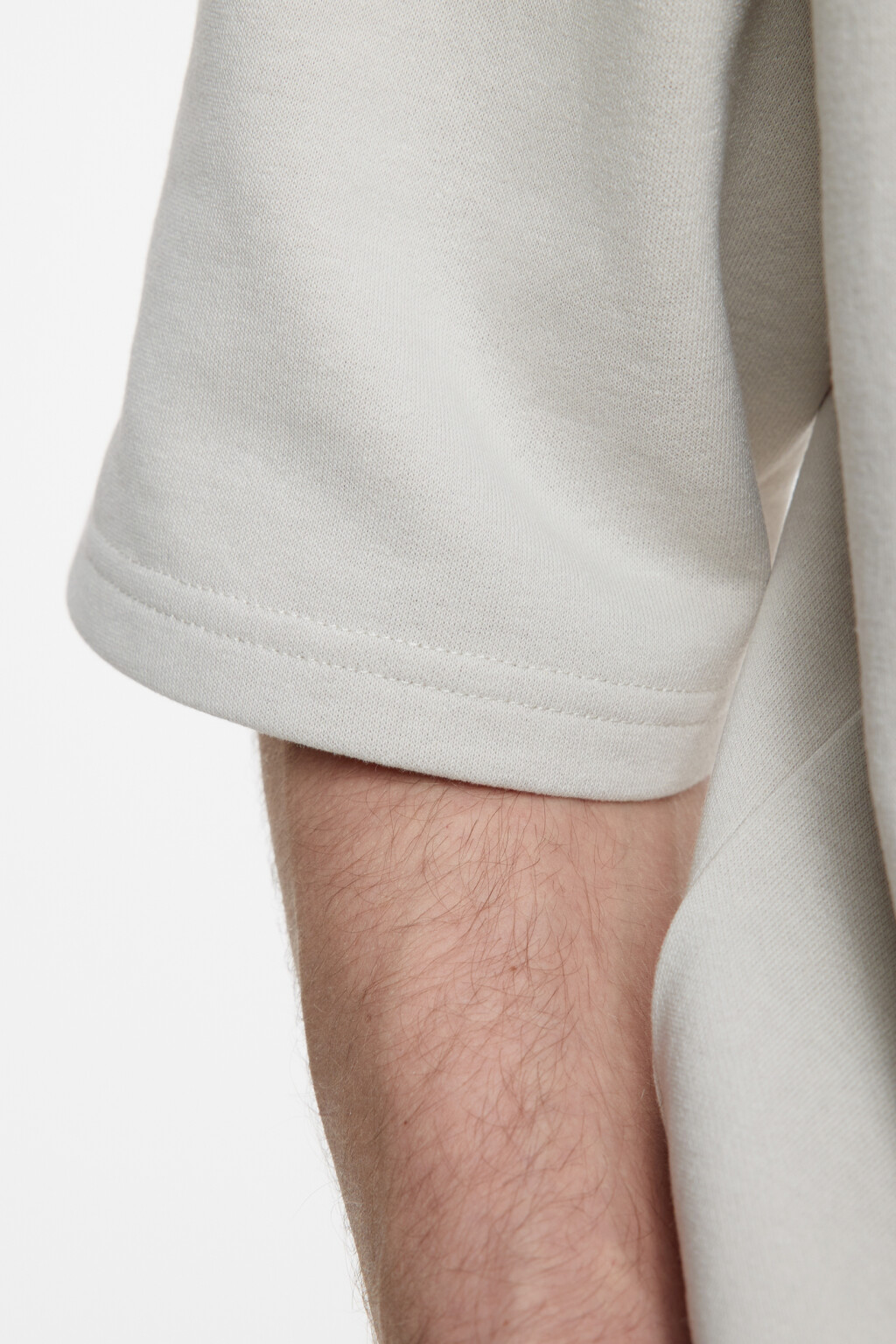 Толстовка хлопковая с короткими рукавами и капюшоном - цвет бежевый - 6