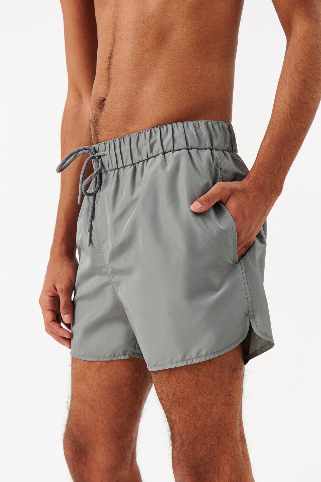 Шорты купальные с поясом на завязках - цвет зеленый - 3