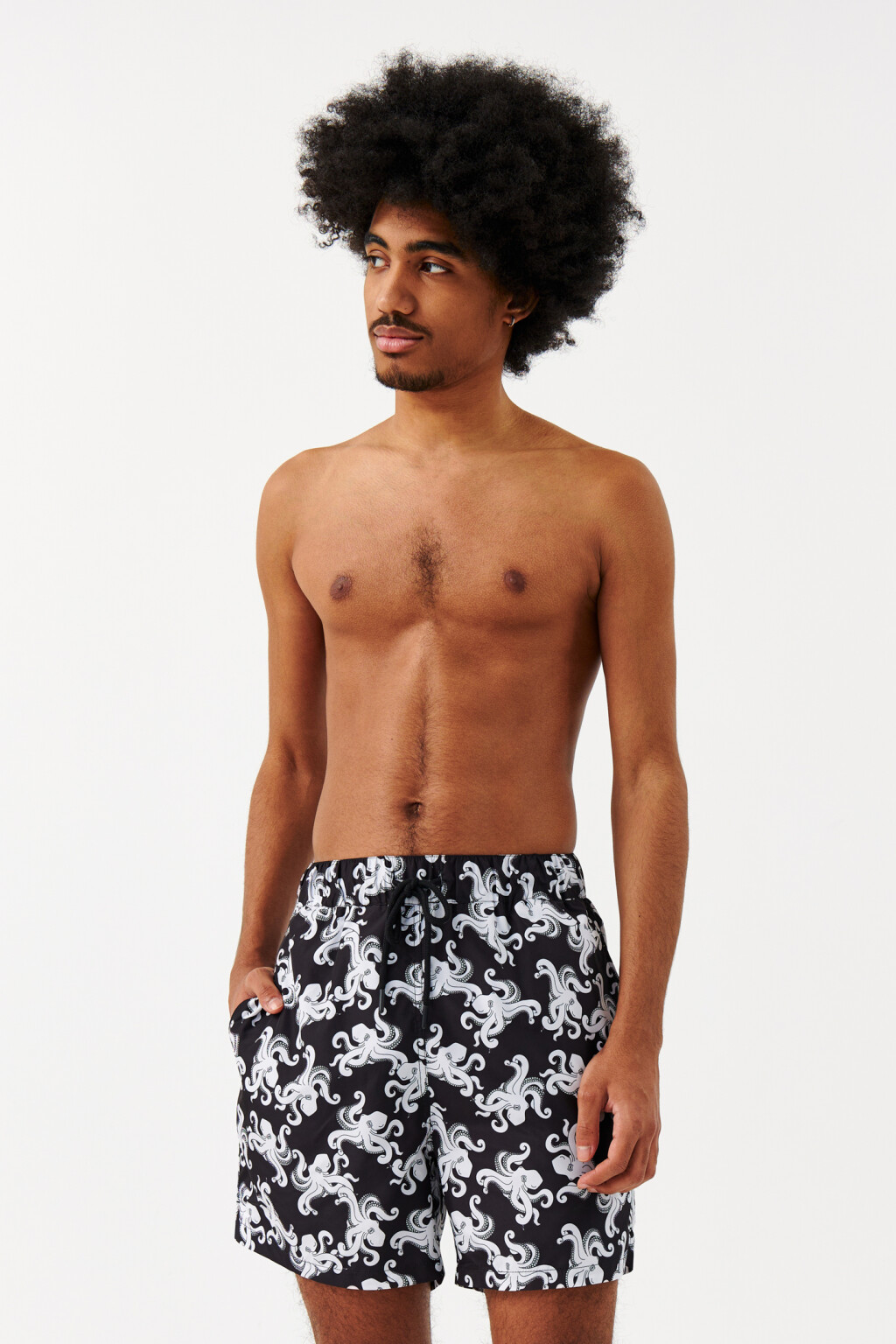 Шорты купальные с принтом - цвет черный - 4