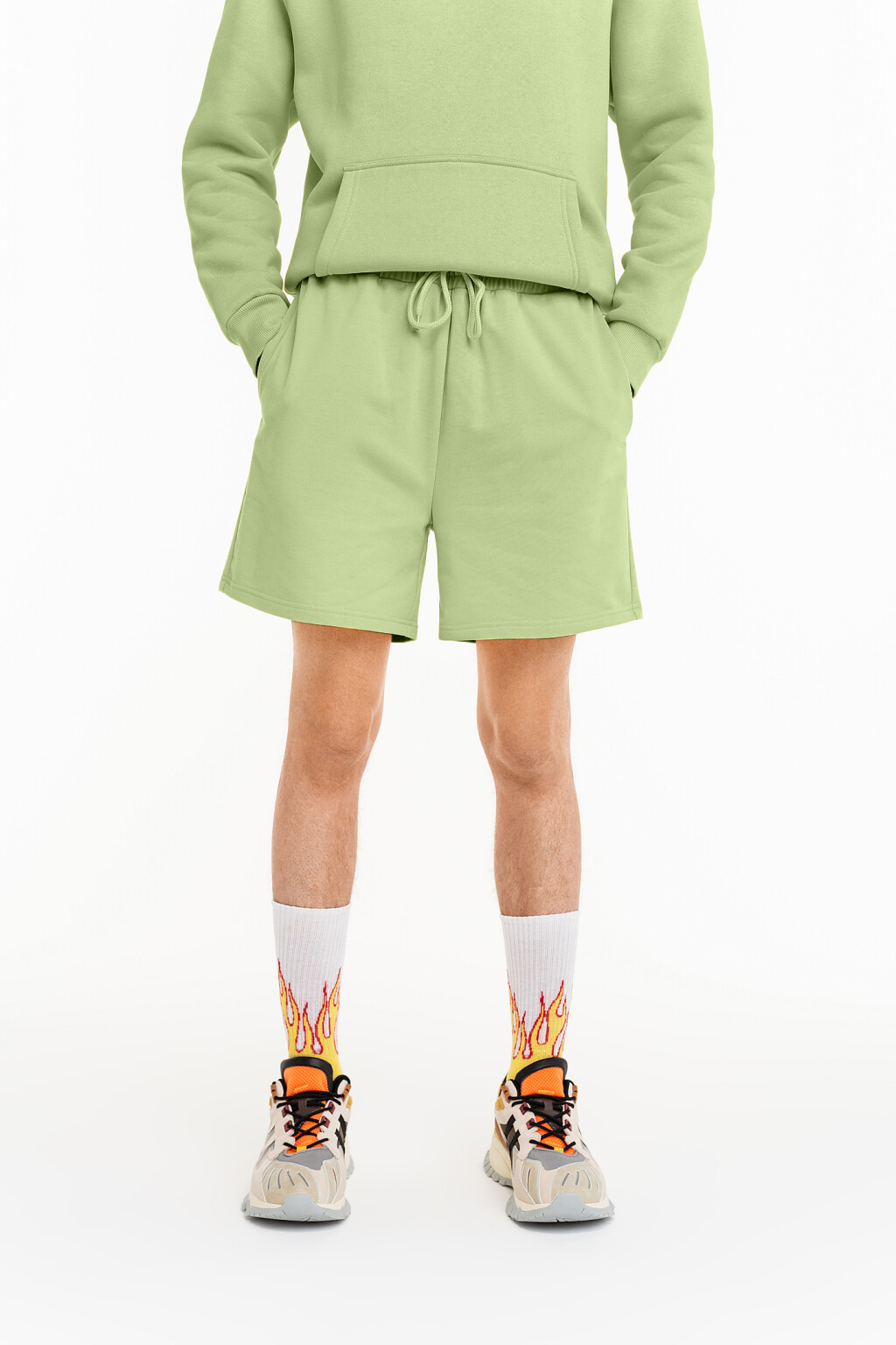 Шорты с поясом на завязках - цвет зеленый - 2