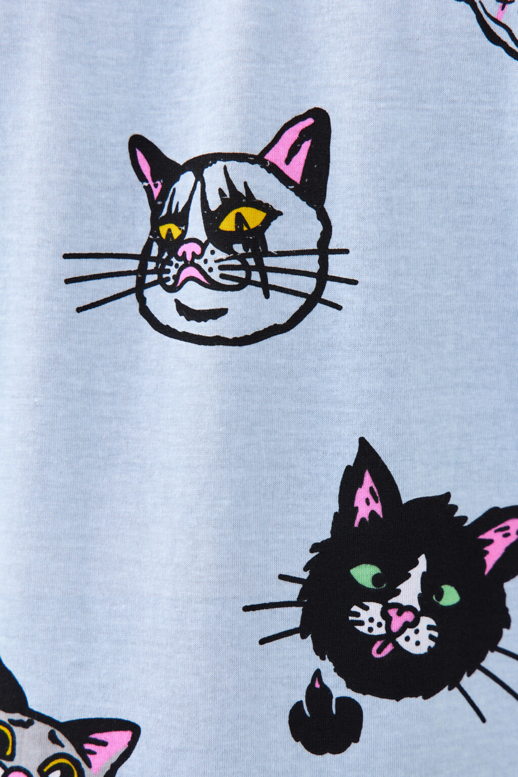 Футболка хлопковая с принтом - цвет голубой - 5