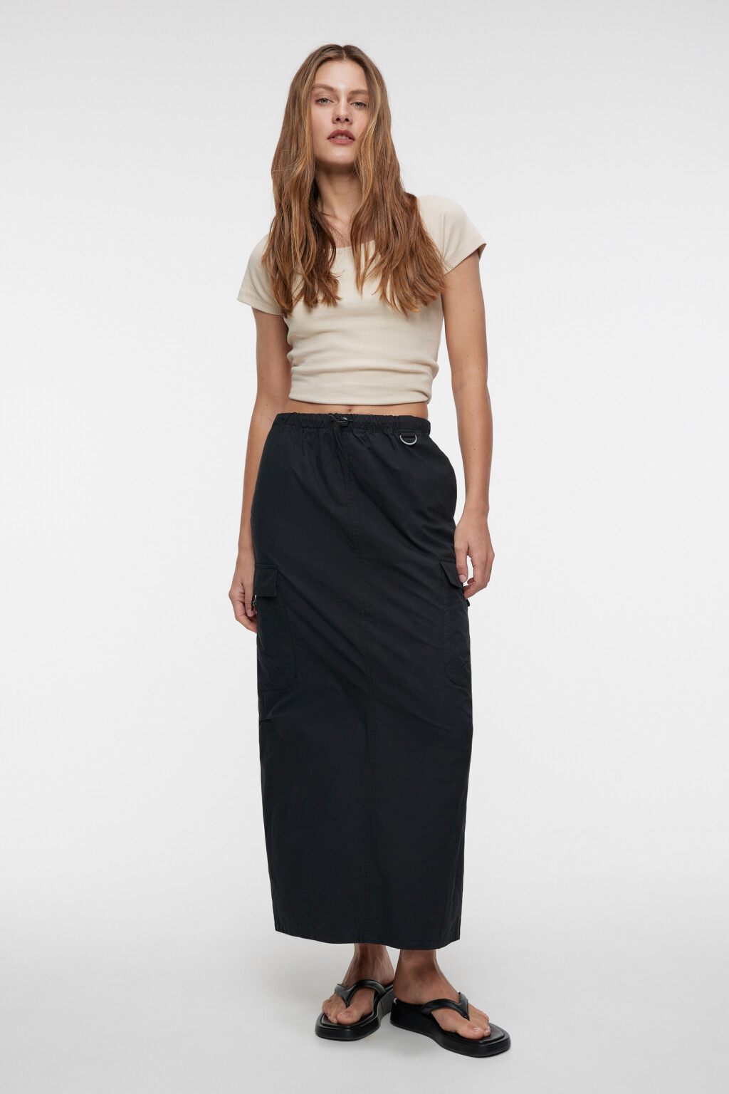 Футболка slim облегающая хлопковая в рубчик - цвет бежевый - 4