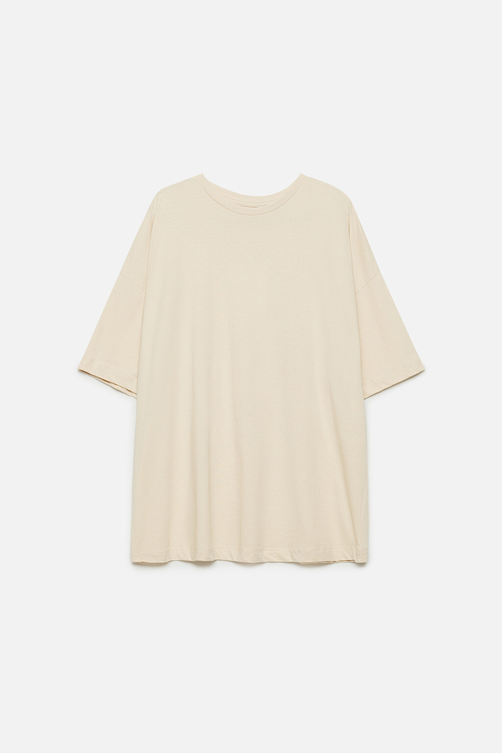 Футболка oversize хлопковая базовая - цвет бежевый - 8