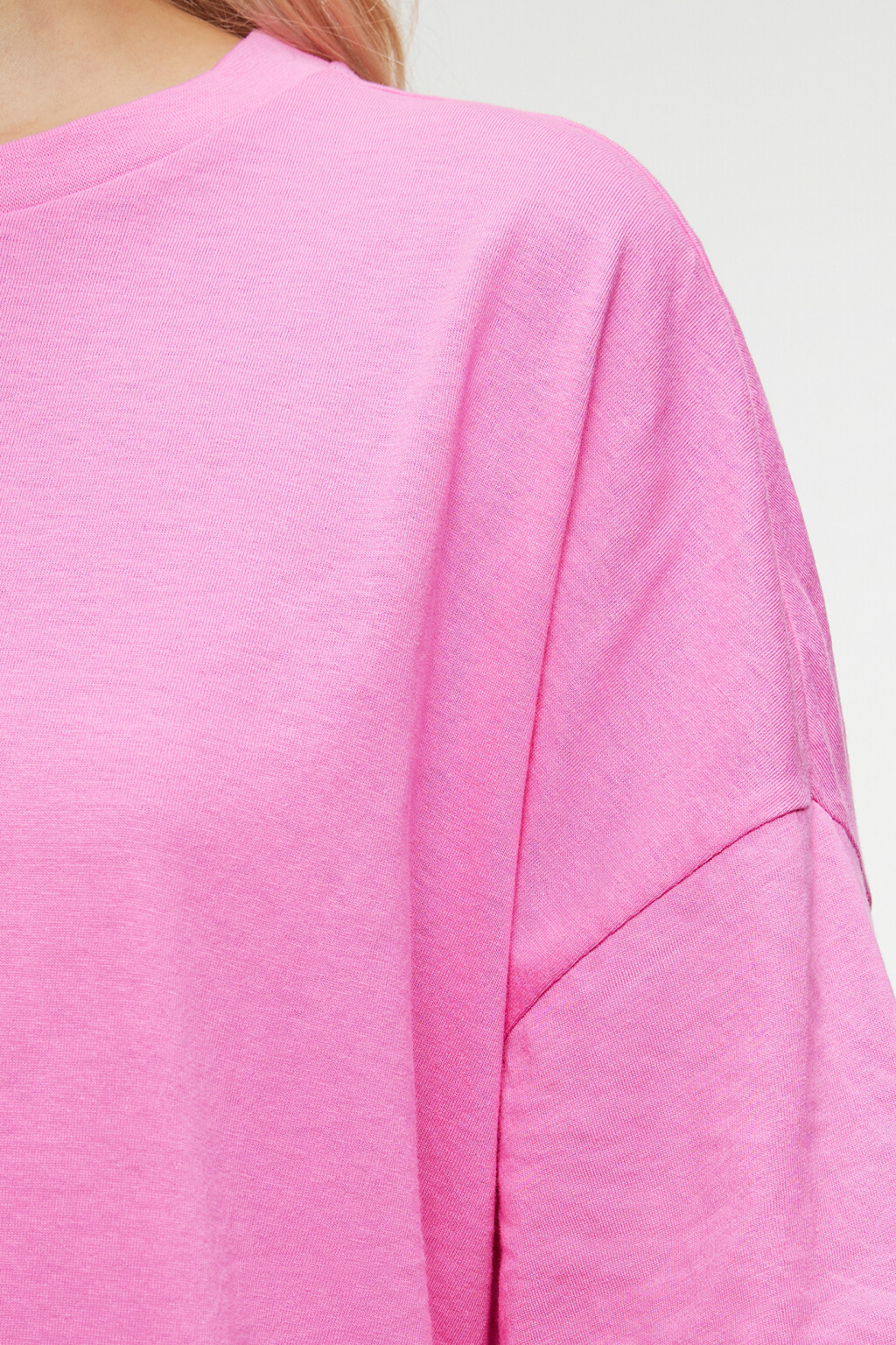 Футболка oversize хлопковая базовая - цвет розовый - 6