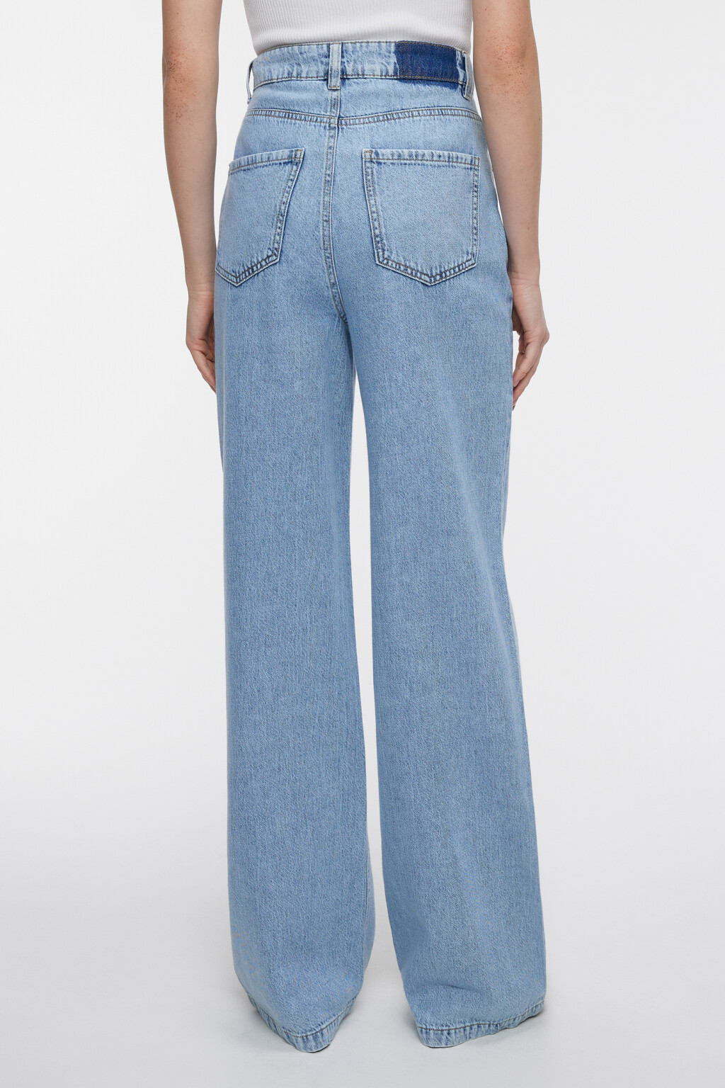 Джинсы-трубы wide leg широкие с высокой посадкой - цвет голубой - 3