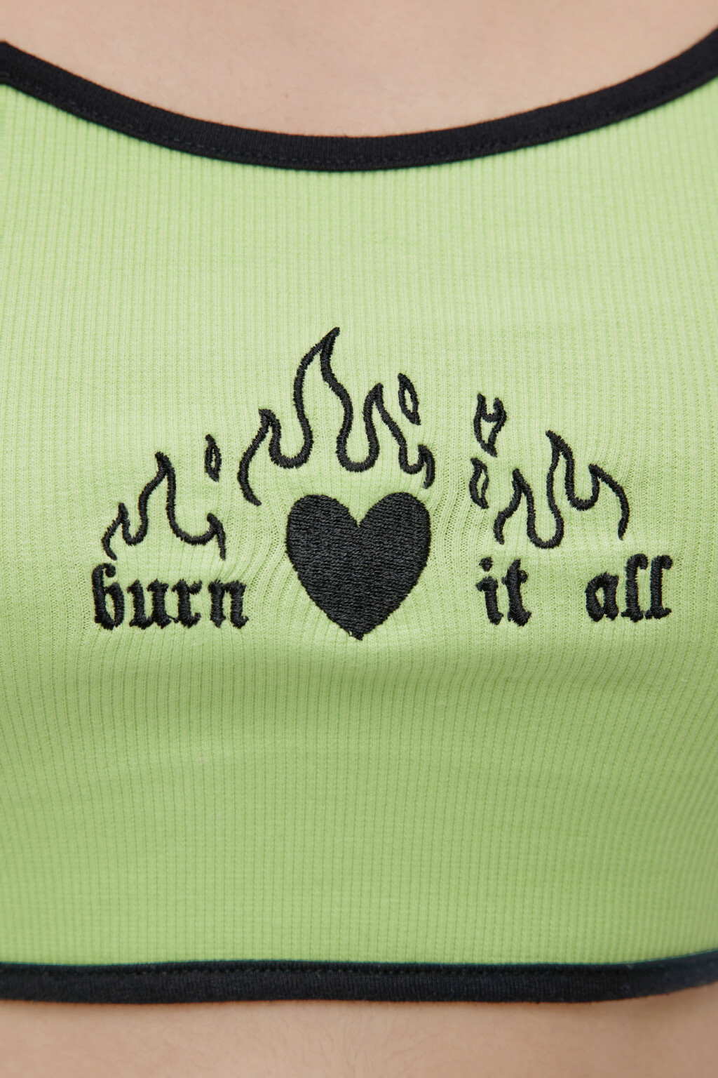 Топ-футболка хлопковый укороченный с принтом - цвет зеленый - 6