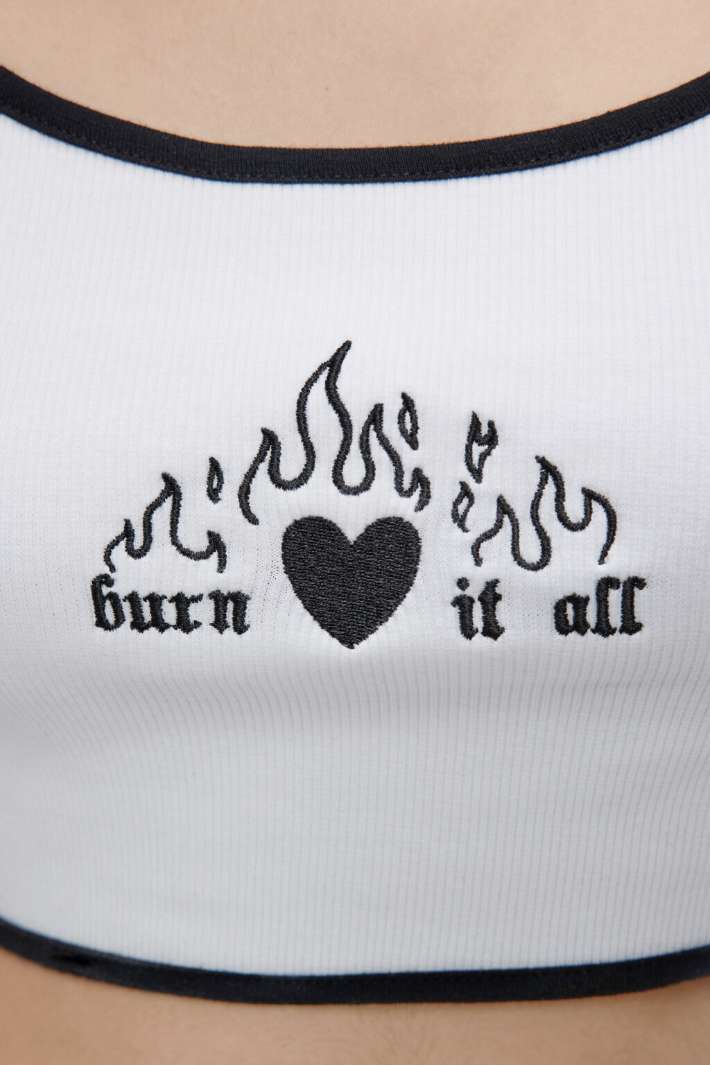 Топ-футболка хлопковый укороченный с принтом - цвет белый - 6