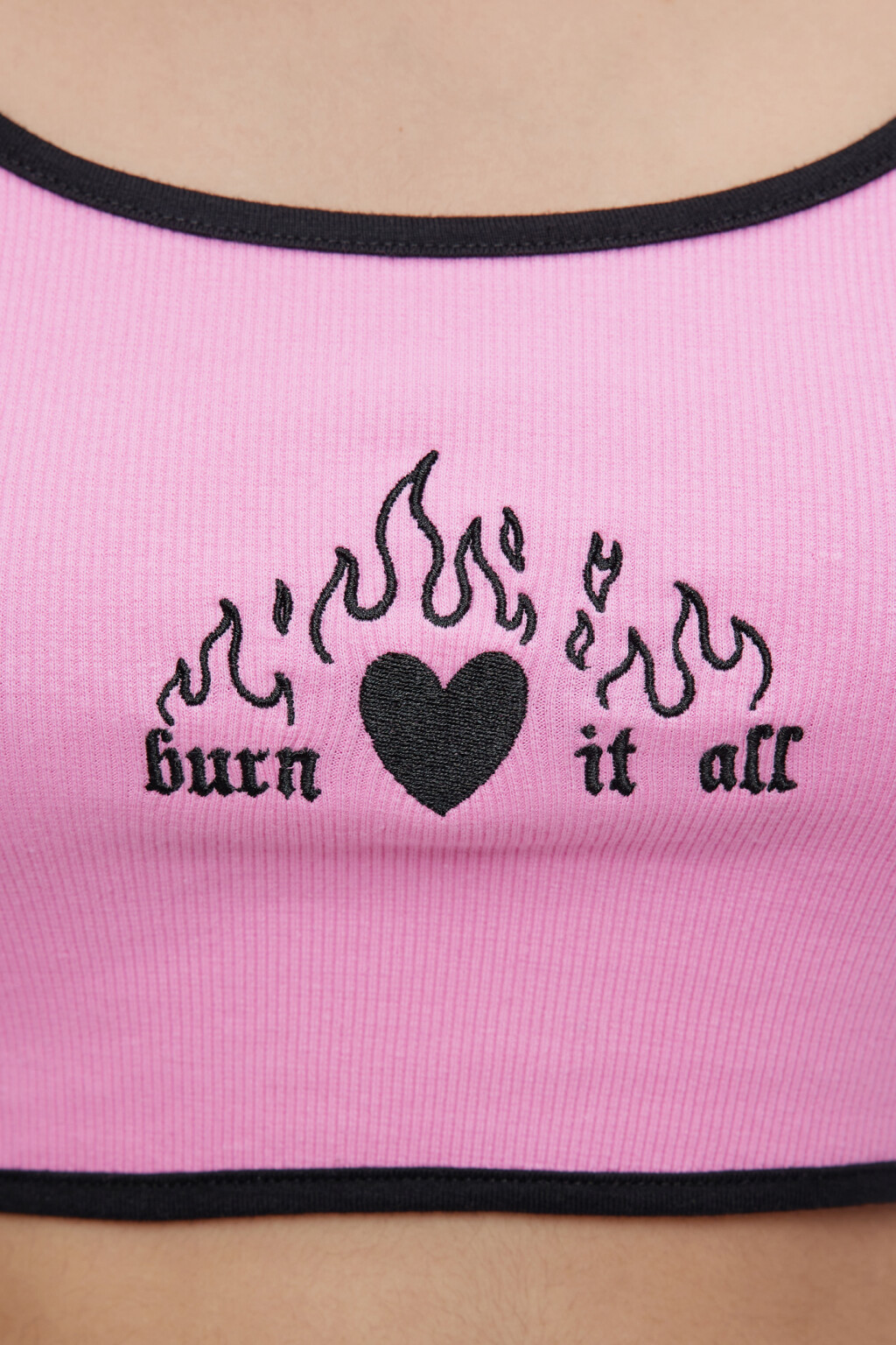 Топ-футболка хлопковый укороченный с принтом - цвет розовый - 5