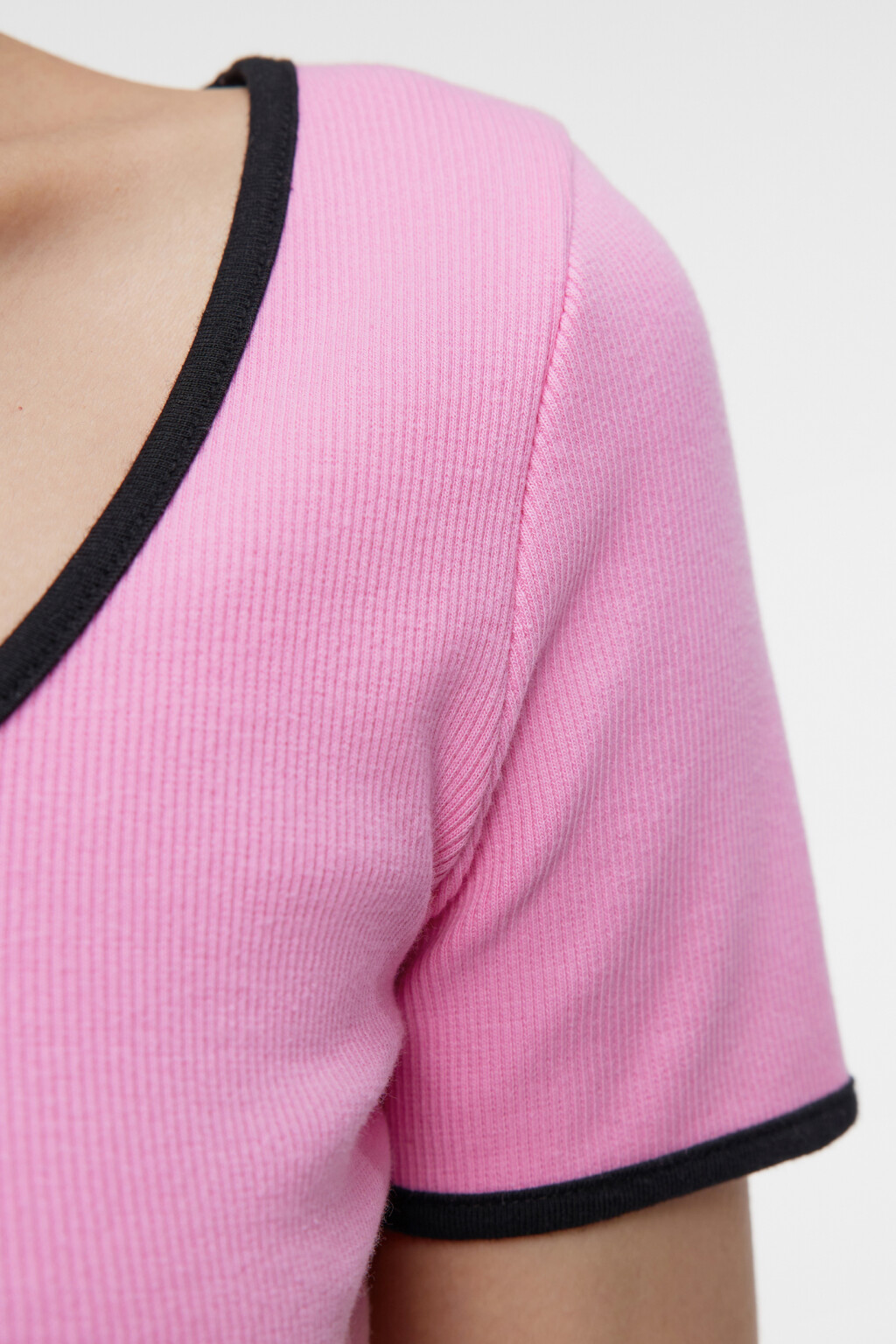 Топ-футболка хлопковый укороченный с принтом - цвет розовый - 6