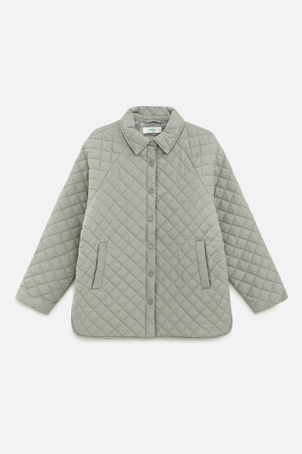 Куртка-рубашка стеганая oversize - цвет мятный - 8