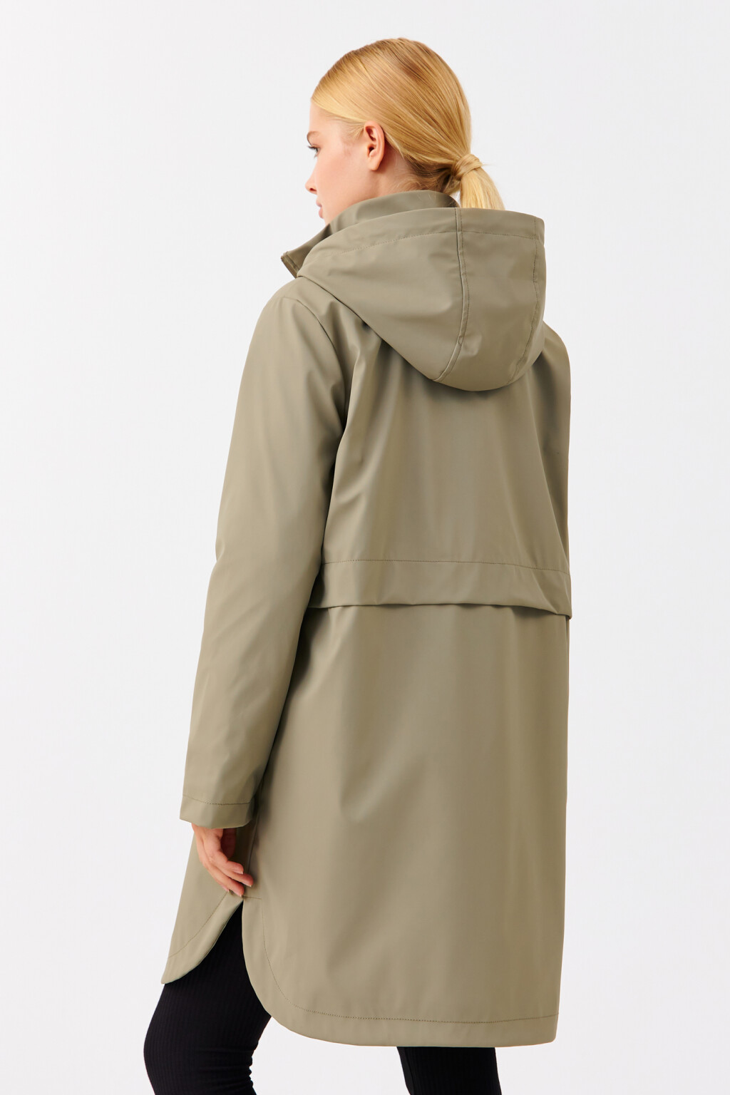 Плащ-дождевик с капюшоном - цвет зеленый - 3