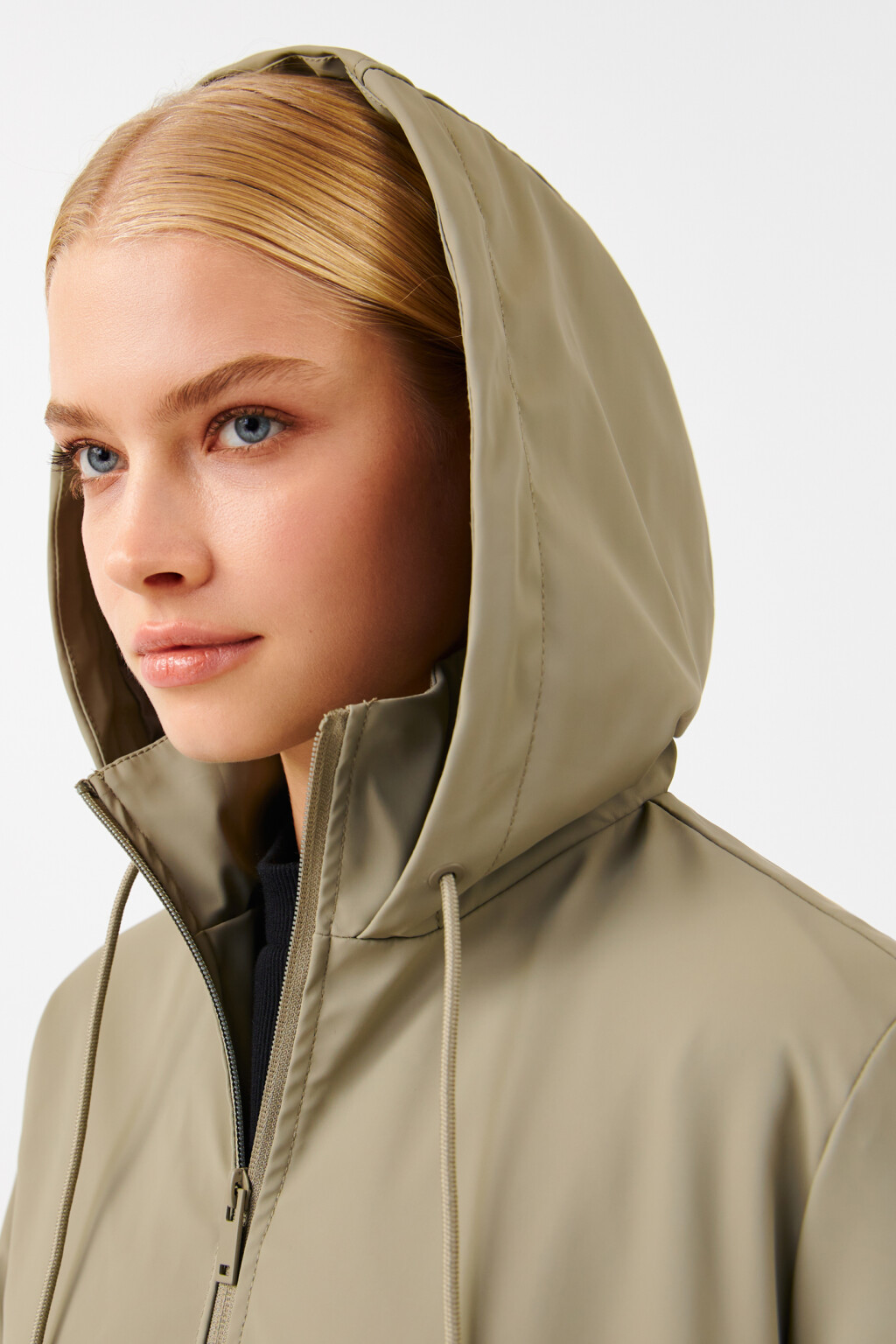 Плащ-дождевик с капюшоном - цвет зеленый - 7